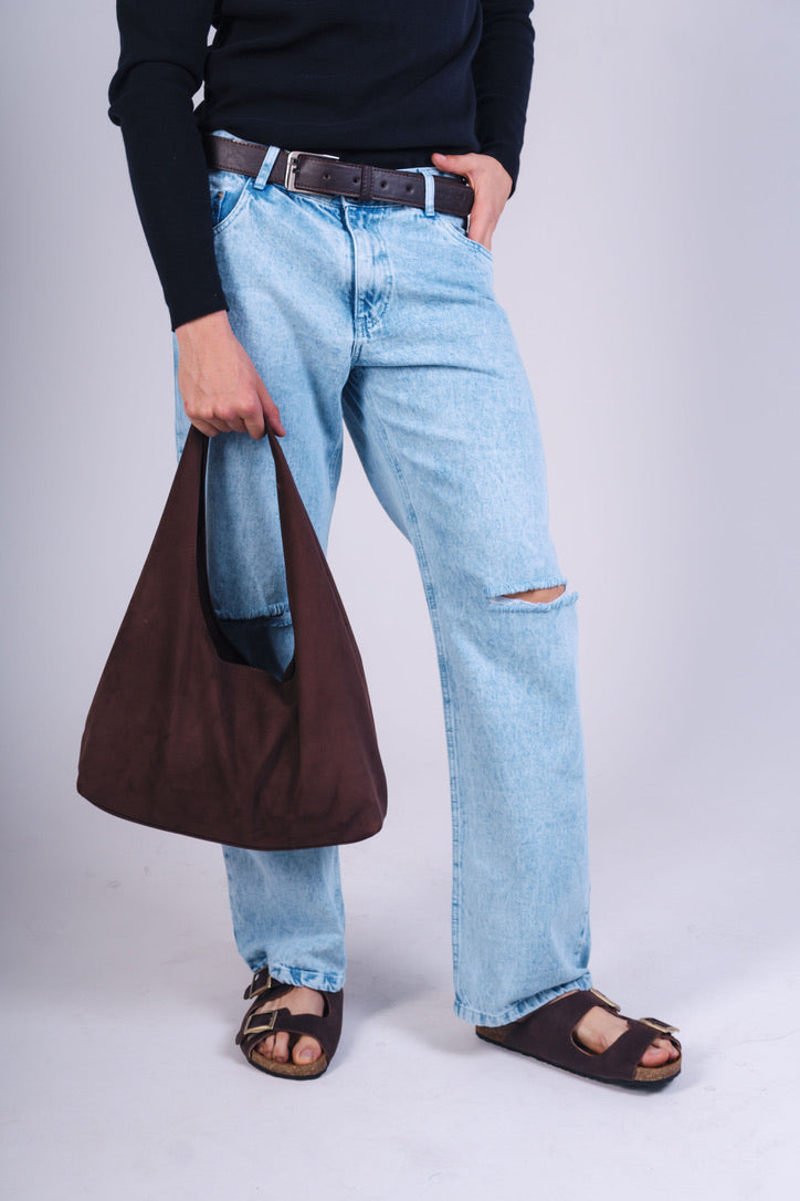 Jean Wide Leg Hielo con Rotos
