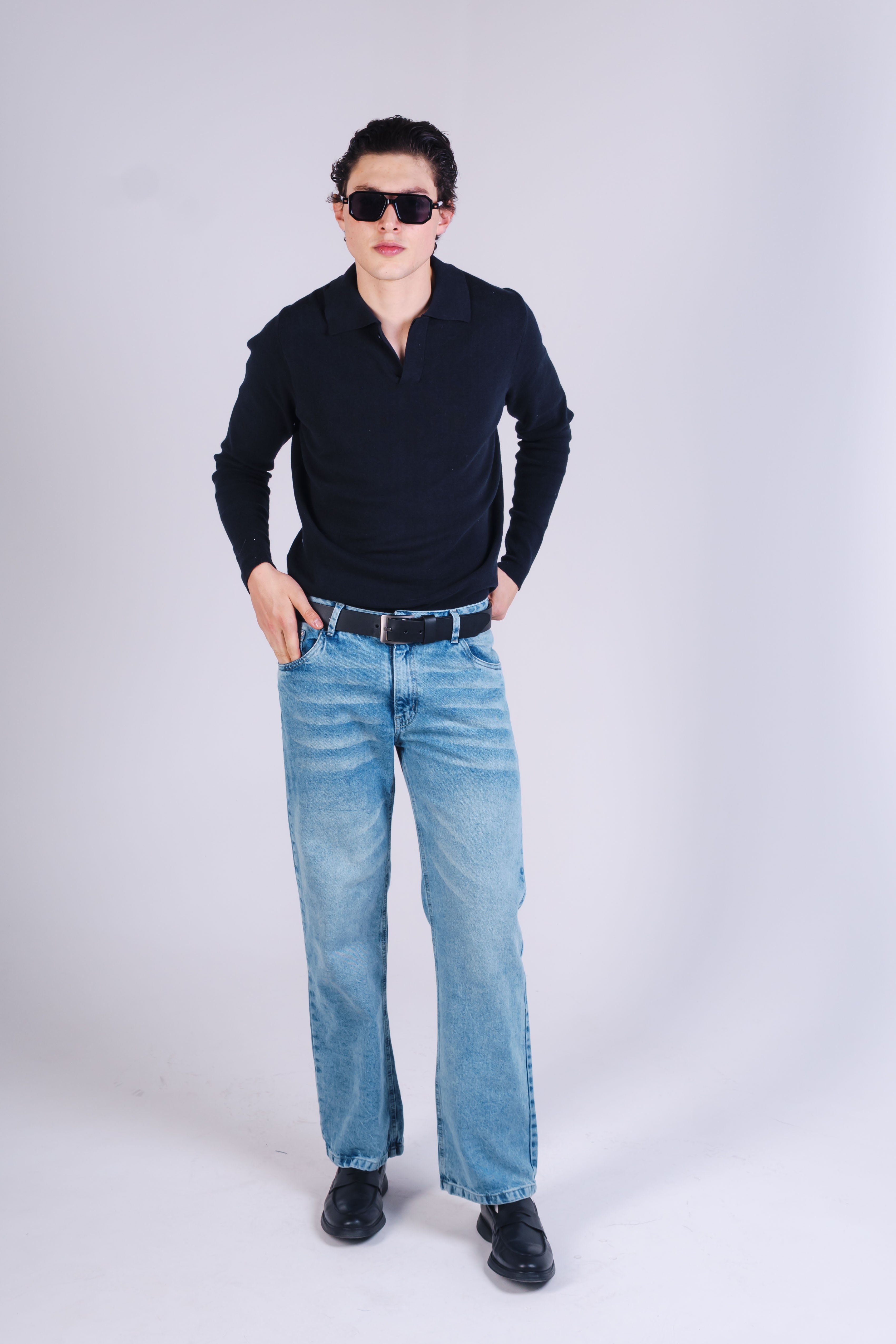 Jean Wide Leg Vintage Medio Bigotes