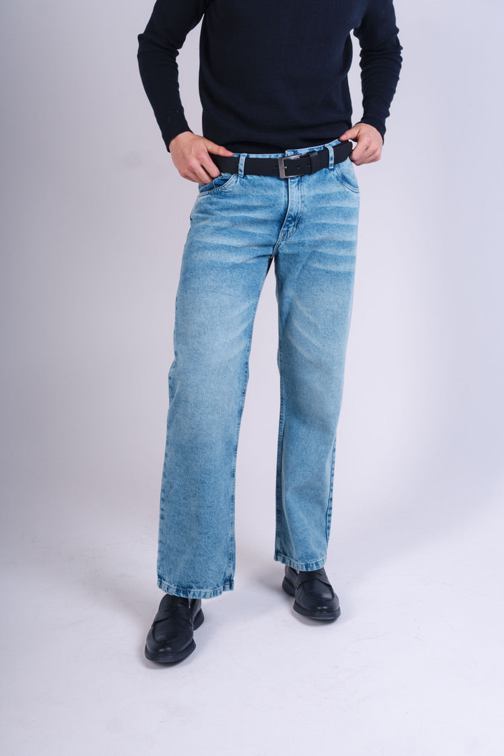 Jean Wide Leg Vintage Medio Bigotes