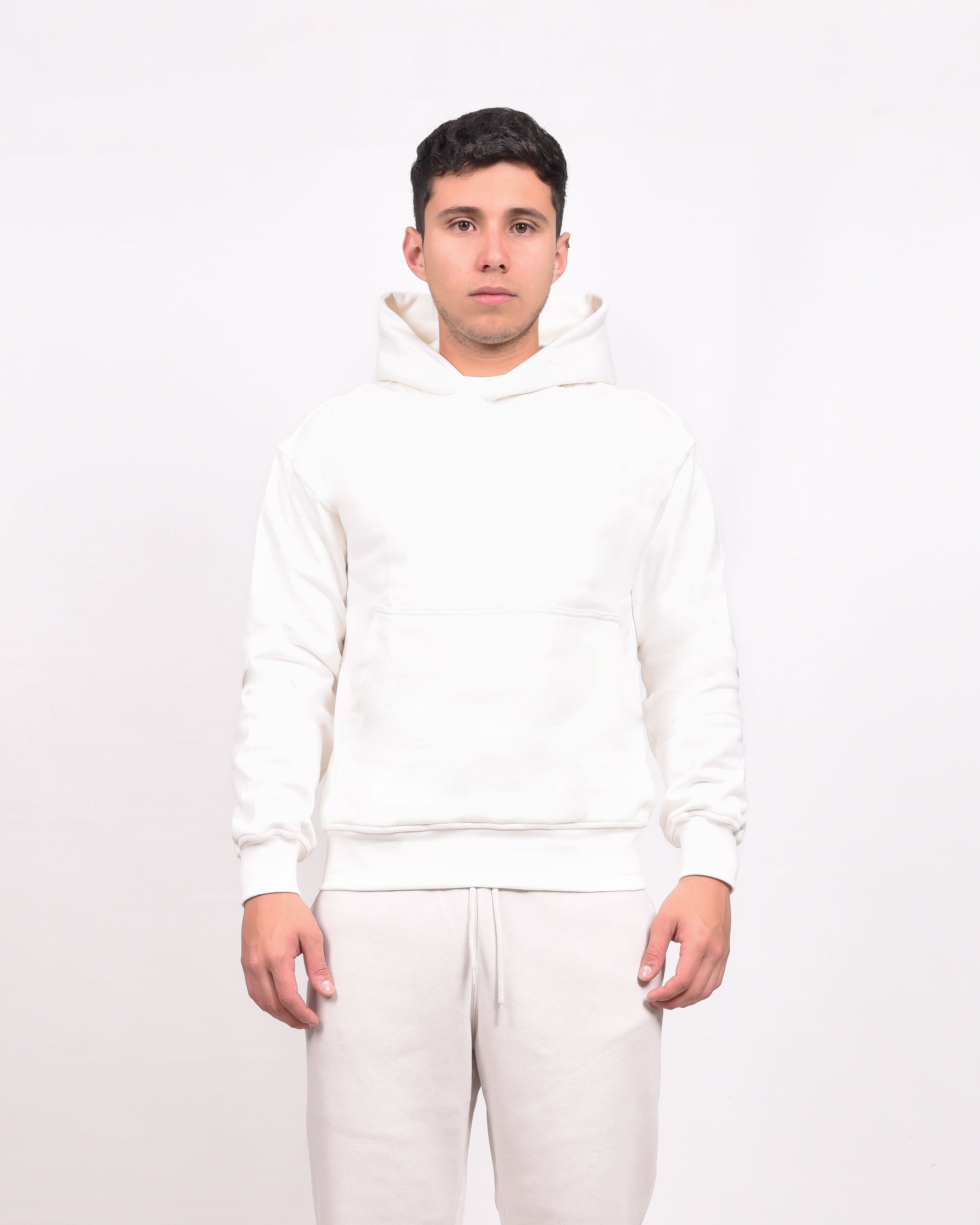 Hoodie Hueso Básico Oversize