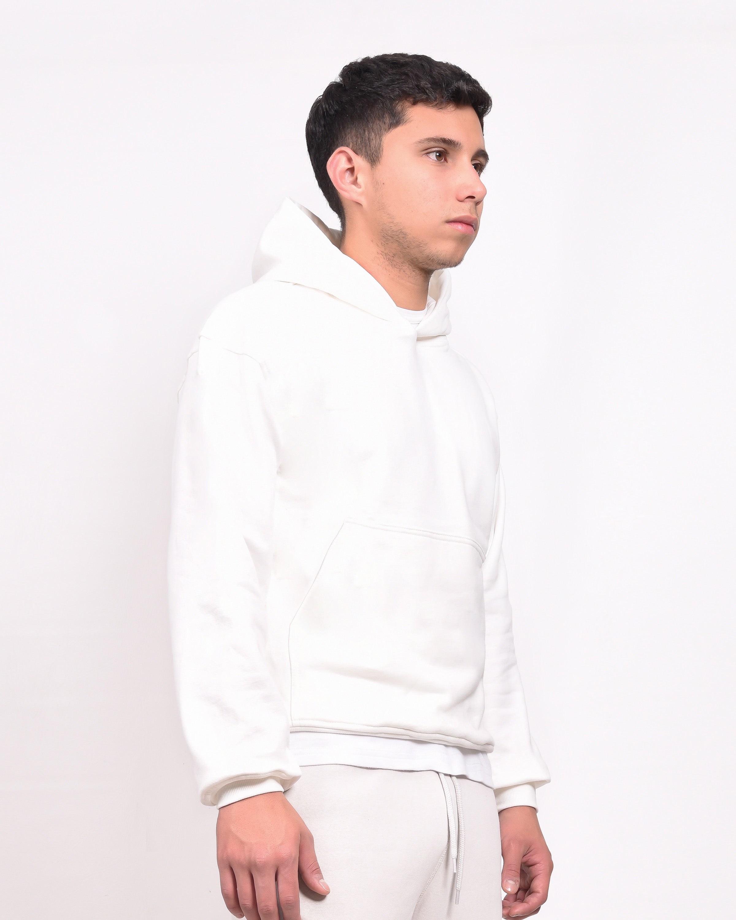 Hoodie Hueso Básico Oversize