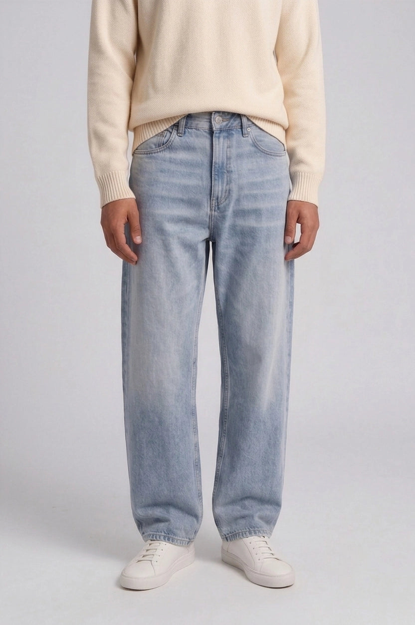 Jean Wide Leg Vintage Medio Bigotes