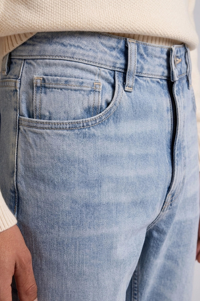 Jean Wide Leg Vintage Medio Bigotes