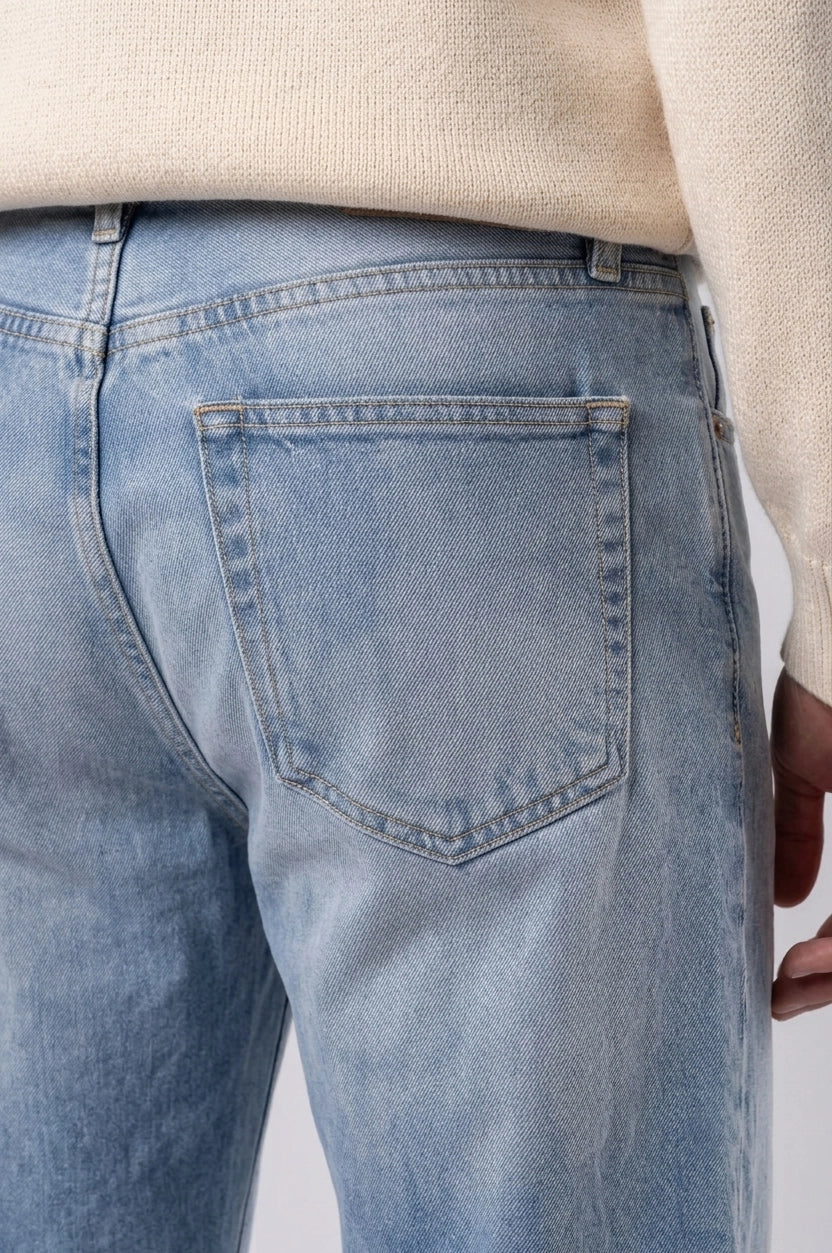 Jean Wide Leg Vintage Medio Bigotes