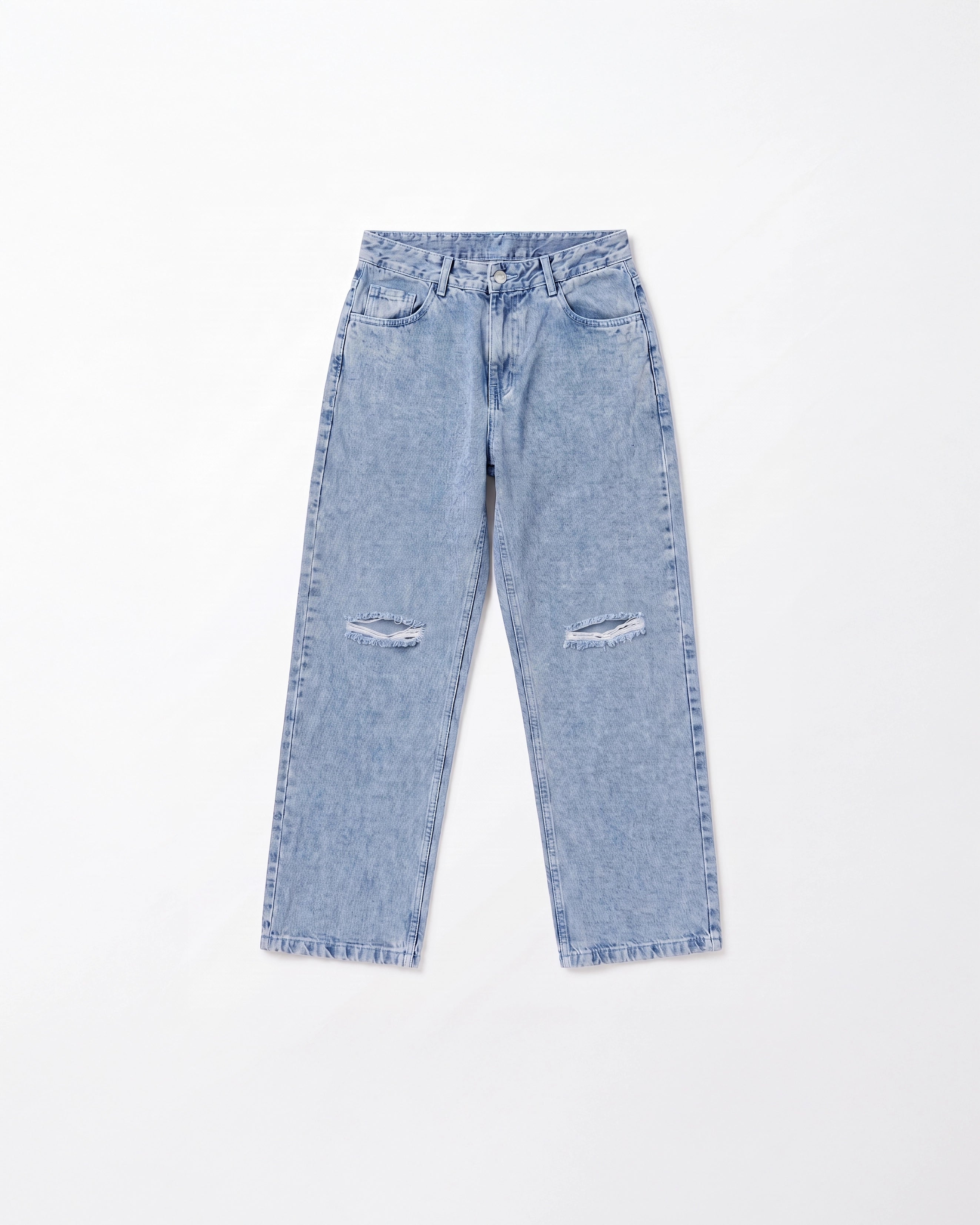 Jean Wide Leg Hielo con Rotos